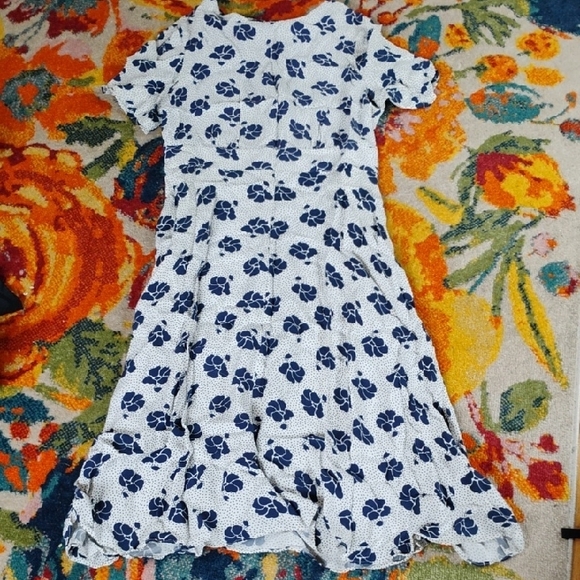 Boden Dresses & Skirts - Boden Blue Floral Crew Neck Maxi Dress